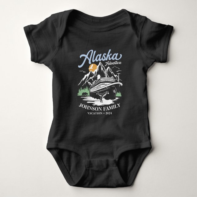 Custom Alaska Cruise Family Friends Group Matching Baby Bodysuit (Front)
