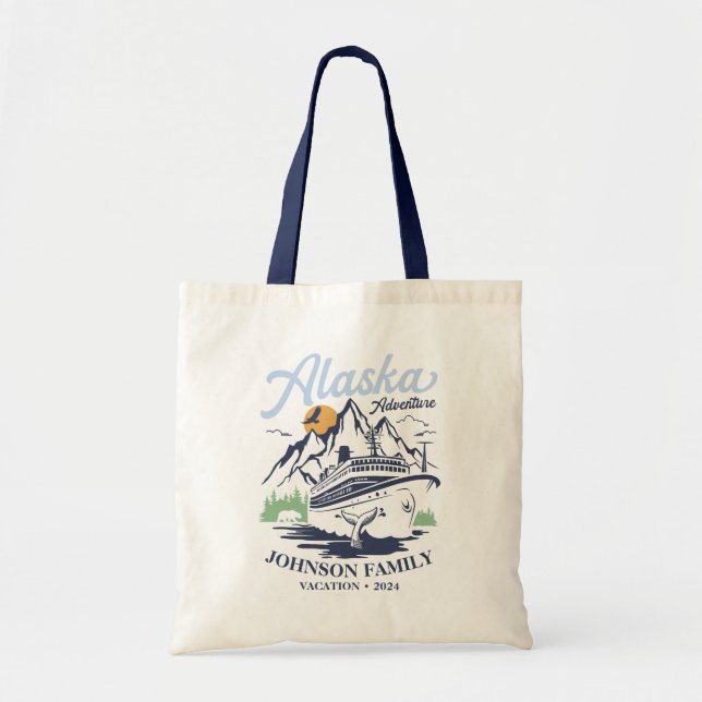 Custom Alaska Cruise Family Friends Group Matching Tote Bag (Front)
