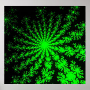 Custom Alien Fractal Burst Poster