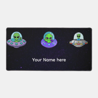 Custom Alien UFO Name Desk Mat Personalised