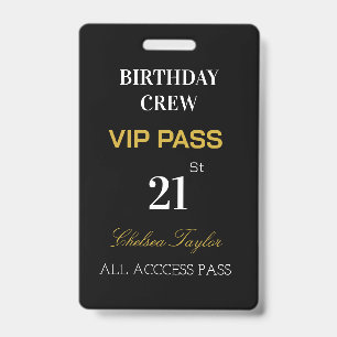Custom All Access 21st Any Age Birthday VIP  ID Badge