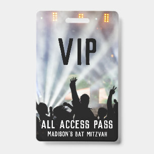 Custom All Access Badge   Bat Mitzvah ID Badge