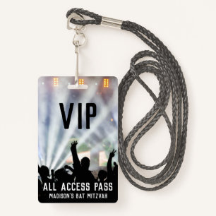 Custom All Access Badge Bat Mitzvah ID Badge