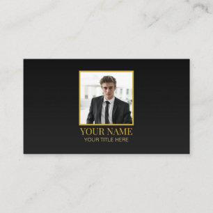Custom All Black and Gold Best Luxury Photo Name Calling Card