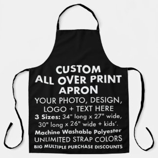 Custom All Over Print Large Apron (Black Front)