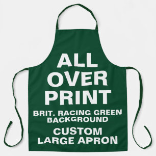 Custom All Over Print Large Apron RACING GREEN