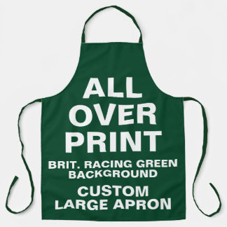 Custom All Over Print Large Apron RACING GREEN