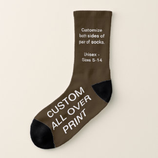 CUSTOM ALL OVER PRINT SMALL BROWN SOCKS