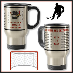 Custom All Player's Names Gifts for Hockey Coaches Travel Mug