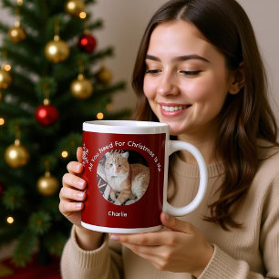 Custom All You Need Cat Photo Coffee Mug