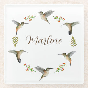 Custom Allen's Hummingbirds Glass Coaster