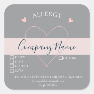 Custom Allergy Advice Label – Handmade Products