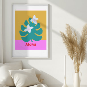 Custom aloha bright colours modern wall poster