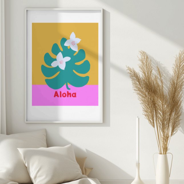 Custom aloha yellow tropical modern wall poster (Creator Uploaded)