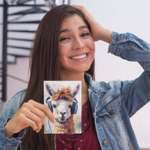 Custom Alpaca Music Factory Headphones Postcard