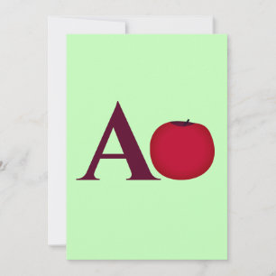 Custom Alphabet Letter A Apple Invitation