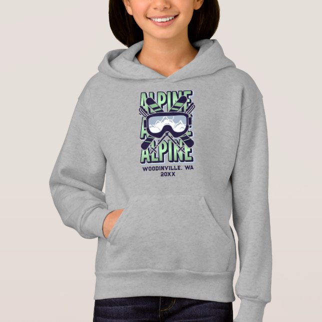 Custom Alpine Skiing Ski Location Date Name (Front)