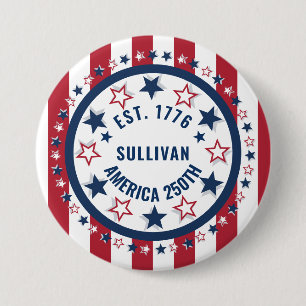 Custom America 250 Vintage Patriotic Flag 7.5 Cm Round Badge