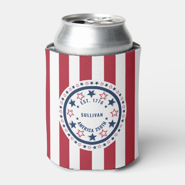 Custom America 250th Monogram Patriotic Can Cooler (Can Front)