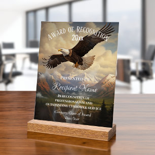 Custom American Bald Eagle Corporate Award Plaque Acrylic Sign