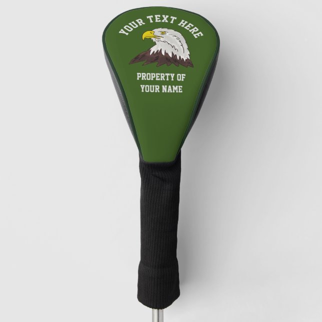 Custom American bald eagle logo golf driver cover  (Front)