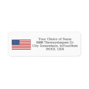 Custom American Flag U.S. Return Address Label