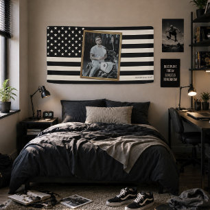 Custom American Flag with Your Photo, Dorm Decor Banner