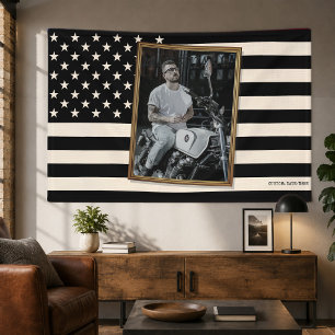 Custom American Flag with Your Photo, USA Decor Banner