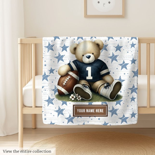 Custom American Football Blanket for Baby Boys (Custom American Football Blanket for Baby Boys)
