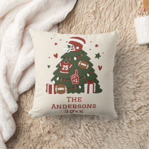 Custom American Football Christmas Cushion