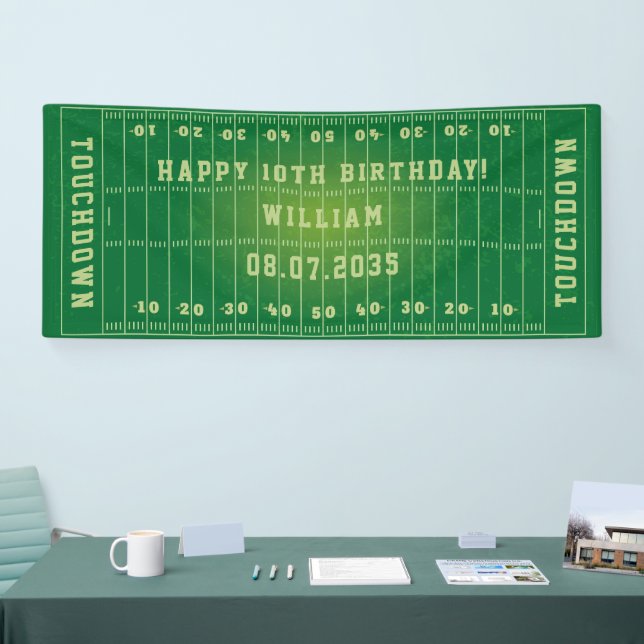 Custom American Football Field Kids Birthday Banner (Tradeshow)