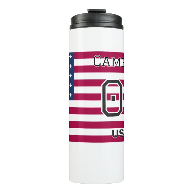 Custom American Soccer Legend Stars Stripes  Thermal Tumbler (Front)