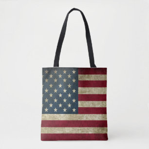 Custom American USA Flag Patriotic July 4th Tote B Bag
