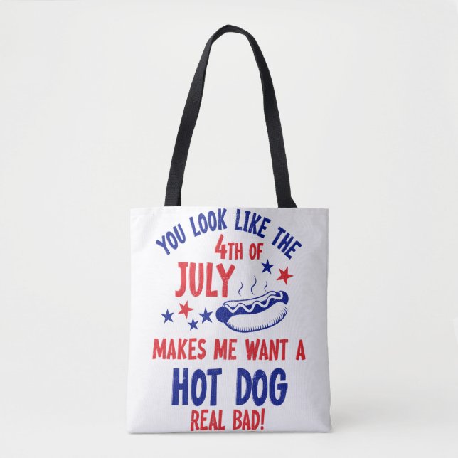 Custom American USA Flag Patriotic July 4th  Tote Bag (Front)