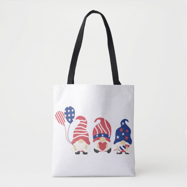 Custom American USA Flag  Tote Bag (Front)
