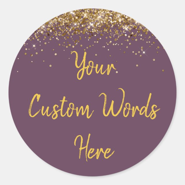 Custom Amethyst Customised Birthday Party Favour Classic Round Sticker (Front)