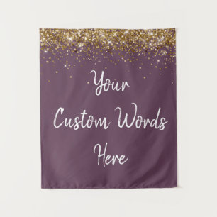Custom Amethyst & White Personalized Photo Booth Tapestry