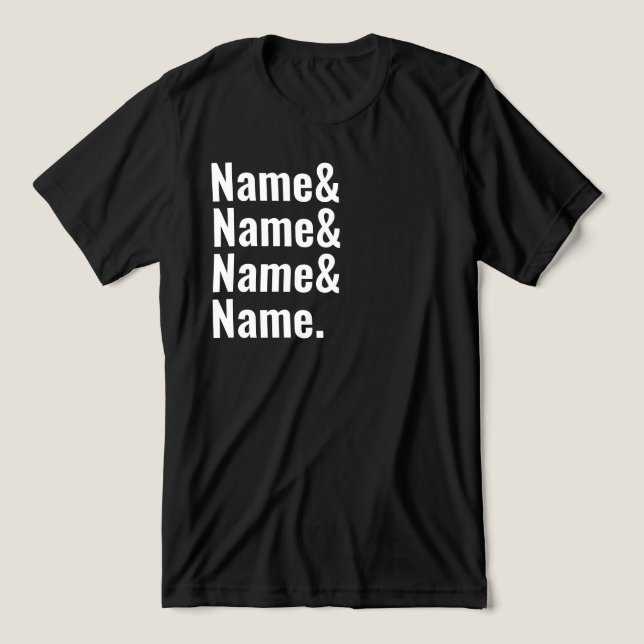 Custom Ampersand Names List Personalised Matching Tri-Blend Shirt (Design Front)