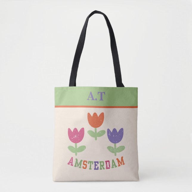 Custom Amsterdam Tulips Tote Bag (Front)