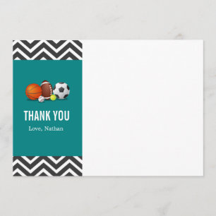 Custom an all-star sport birthday thank you card