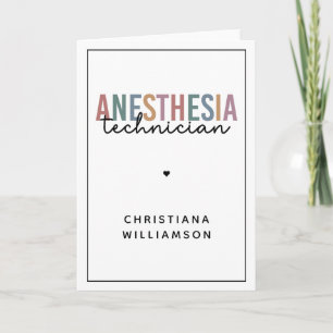 Custom Anaesthesia Technician Retro Anaesthetic Te Card