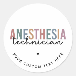 Custom Anaesthesia Technician Retro Anaesthetic Te Classic Round Sticker