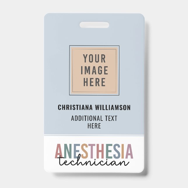 Custom Anaesthesia Technician Retro Anaesthetic Te ID Badge (Front)