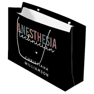 Custom Anaesthesia Technician Retro Anaesthetic Te Large Gift Bag
