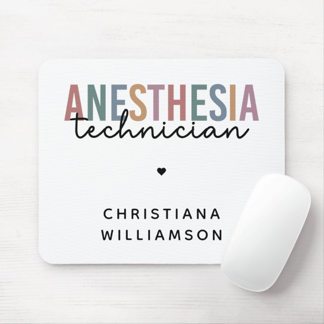 Custom Anaesthesia Technician Retro Anaesthetic Te Mouse Pad (With Mouse)