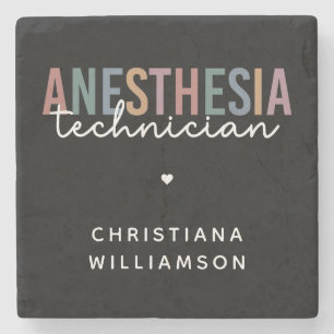 Custom Anaesthesia Technician Retro Anaesthetic Te Stone Coaster