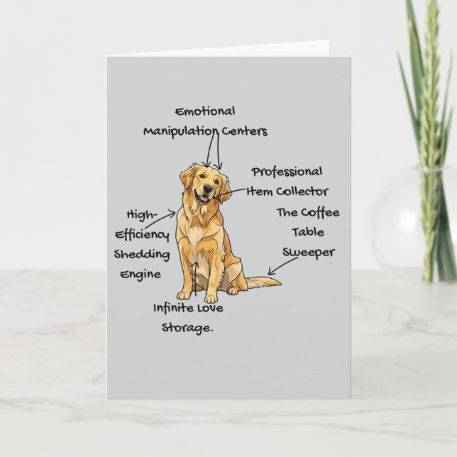 Custom Anatomy of a Golden Retriever Card (Front)