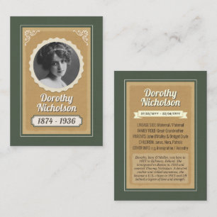 Custom Ancestor Trading Card, Family Heritage Card