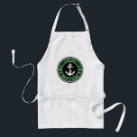 Custom Anchor & Rope Captain Boat or Name Forest Standard Apron<br><div class="desc">A Custom Naval Anchor and Rope Design with Personalized Captain or other Title and Your Boat Name or other custom text in Forest Green on an Adult BBQ Chef Apron. Makes a great gift and conversation piece for any occasion.</div>