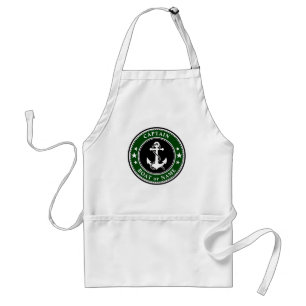 Custom Anchor & Rope Captain Boat or Name Forest Standard Apron